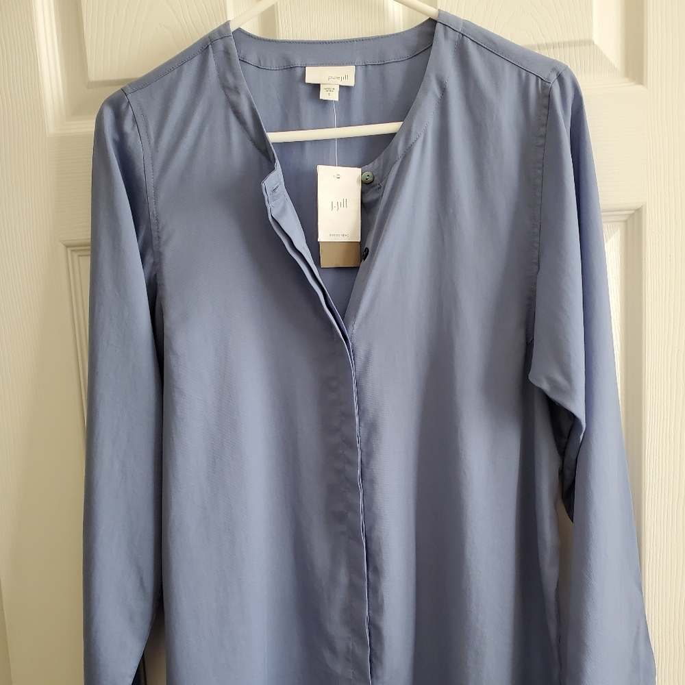 J.jill Womens periwinkle Tencel Tunic Top NWT small